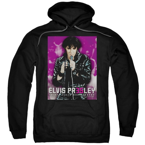 Elvis Presley 35 Leather Crewneck Sweatshirt Licensed Music King of Rock Black